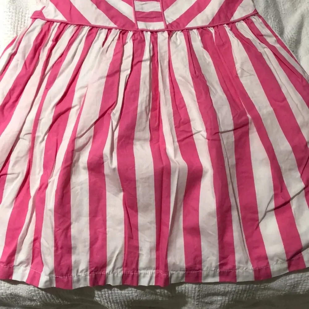 Gymboree bubble gum pink white stripe dress worn 1